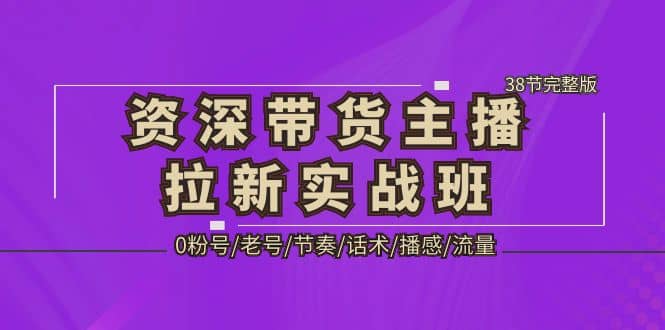 资深·带货主播拉新实战班，0粉号/老号/节奏/话术/播感/流量-38节完整版-副业之家