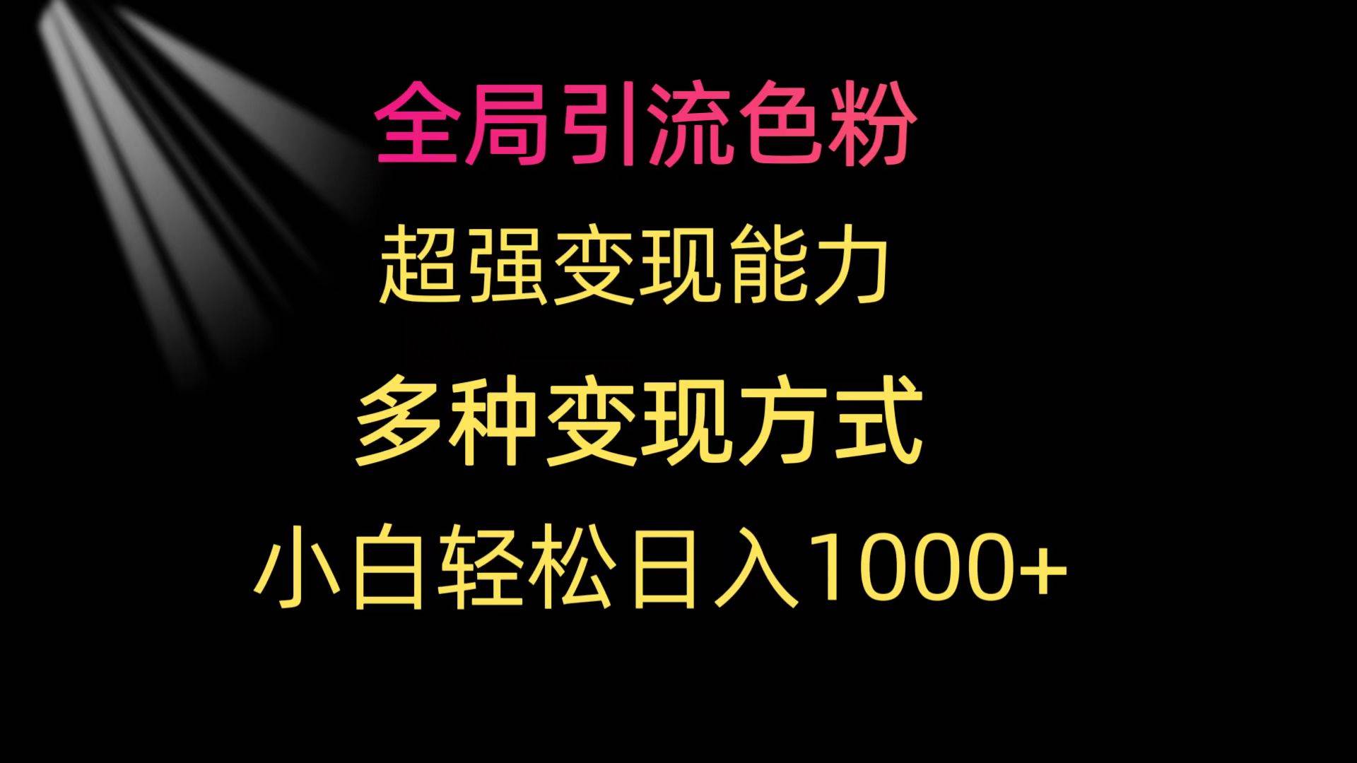 全局引流色粉 超强变现能力 多种变现方式 小白轻松日入1000+-副业之家