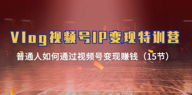Vlog 视频号IP变现特训营，普通人如何通过视频号变现赚钱（15节）-副业之家