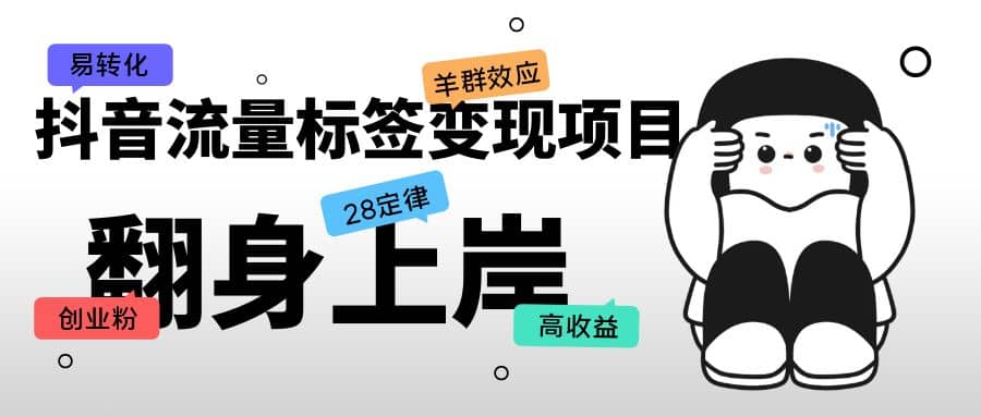 抖音流量标签变现项目，抖音创业粉轻松转化，单价高收益简单-副业之家
