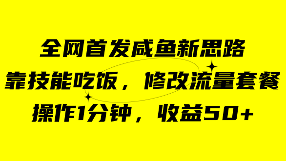咸鱼冷门新玩法，靠“技能吃饭”，修改流量套餐，操作1分钟，收益50+-副业之家
