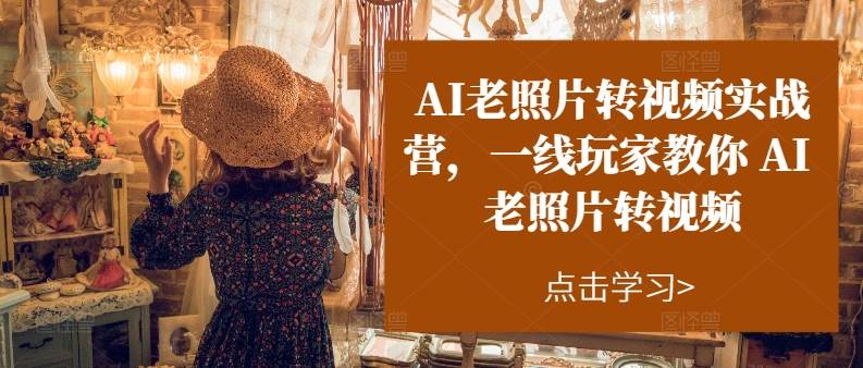AI老照片转视频实操训练营，一线玩家教你AI老照片转视频-副业之家