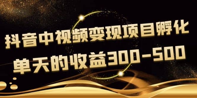 黄岛主《抖音中视频变现项目孵化》单天的收益300-500 操作简单粗暴-副业之家