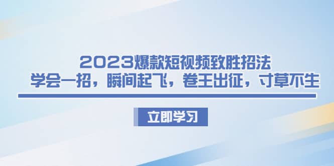 2023爆款短视频致胜招法，学会一招，瞬间起飞，卷王出征，寸草不生-副业之家