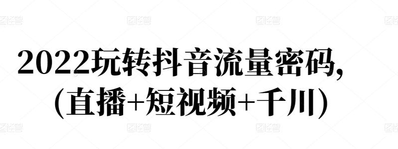 2022玩转抖音流量密码，(直播+短视频+千川)-副业之家