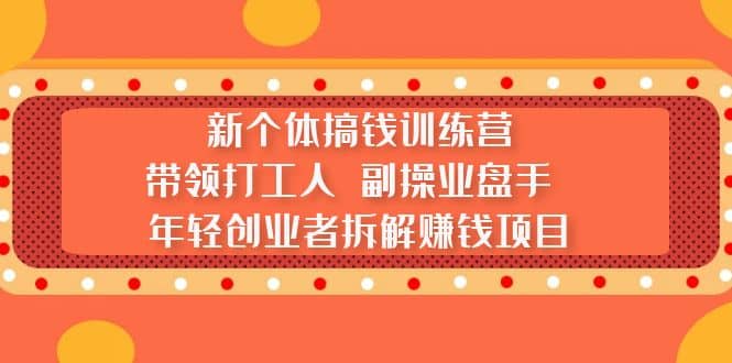 新个体搞钱训练营：带领打工人 副操业盘手 年轻创业者拆解赚钱项目-副业之家