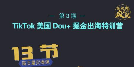 TikTok美国Dou+掘金出海特训营，美国dou+成功投放95%-副业之家