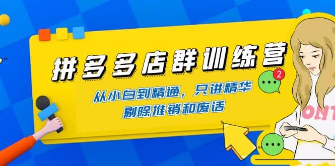 拼多多店群训练营：从小白到精通，只讲精华，剔除推销和废话-副业之家