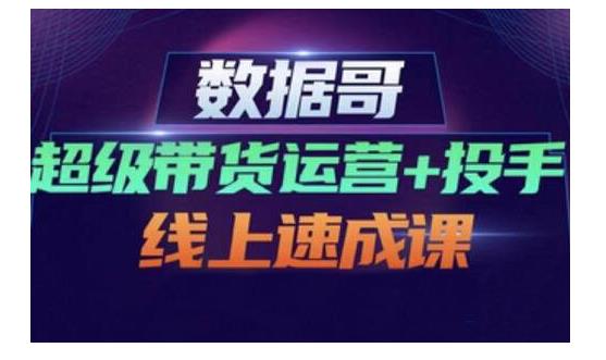 数据哥·超级带货运营+投手线上速成课，快速提升运营和熟悉学会投手技巧-副业之家
