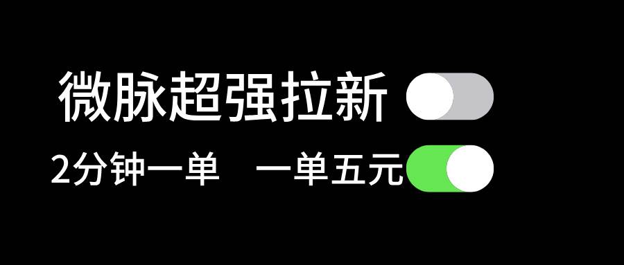 微脉超强拉新， 两分钟1单， 一单利润5块，适合小白-副业之家