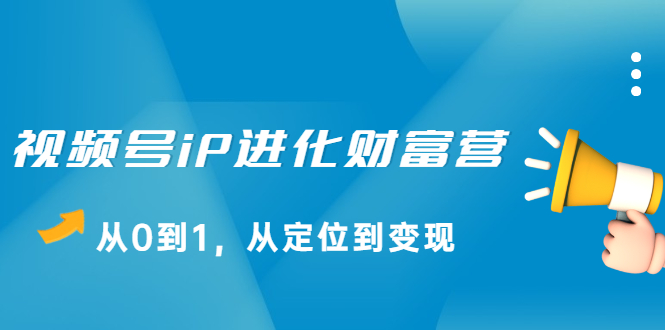 视频号iP进化财富营第1期，21天从0到1，从定位到变现-副业之家