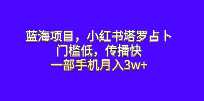 蓝海项目，小红书塔罗占卜，门槛低，传播快，一部手机月入3w+-副业之家