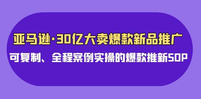 亚马逊30亿·大卖爆款新品推广，可复制、全程案例实操的爆款推新SOP-副业之家