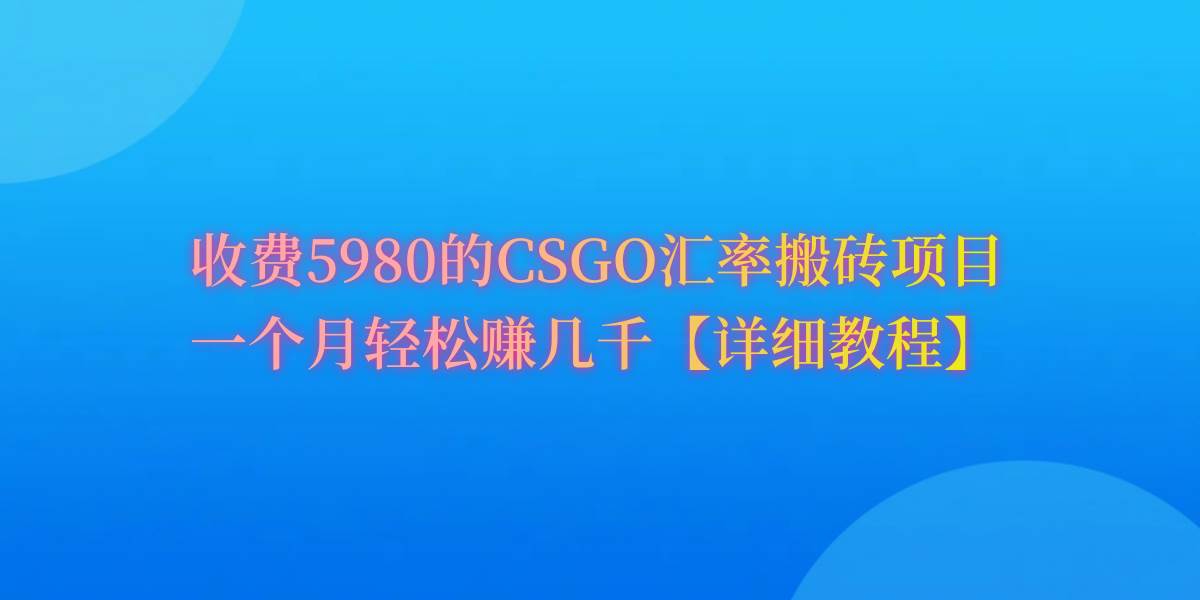CSGO装备搬砖，月综合收益率高达60%，你也可以！-副业之家