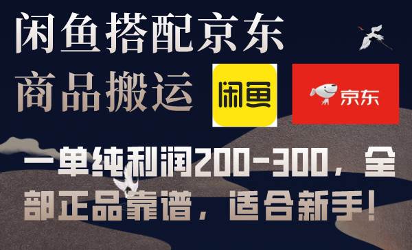 闲鱼搭配京东备份库搬运，一单纯利润200-300，全部正品靠谱，适合新手！-副业之家