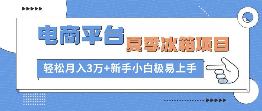 电商平台夏季冰箱项目，轻松月入3万+，新手小白极易上手-副业之家