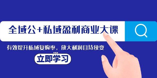 全域公+私域盈利商业大课，有效提升私域复购率，放大利润且持续变现-副业之家