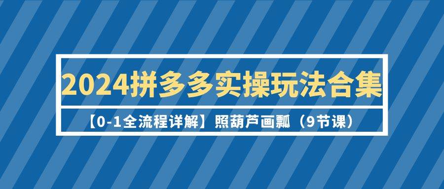 2024拼多多实操玩法合集【0-1全流程详解】照葫芦画瓢（9节课）-副业之家
