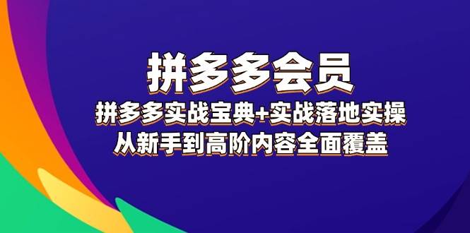 拼多多 会员，拼多多实战宝典+实战落地实操，从新手到高阶内容全面覆盖-副业之家
