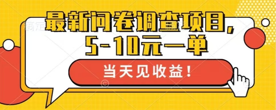 最新问卷调查项目，共12个平台，单日零撸100＋-副业之家