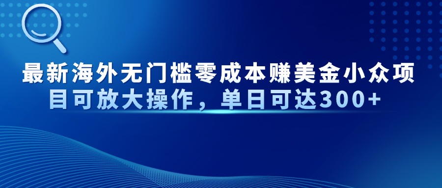 最新海外无门槛美金小众项目可放大操作，单日可达300+-副业之家