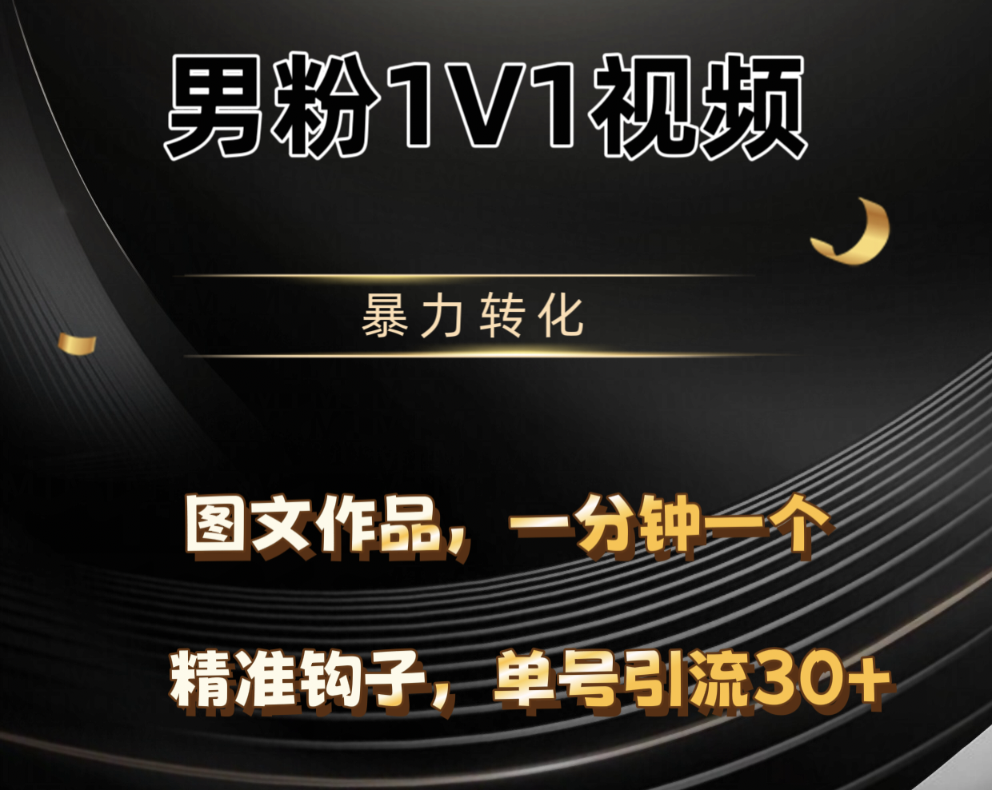 男粉1V1视频，硬改摄像头，高客单暴力转化，单日600+-副业之家
