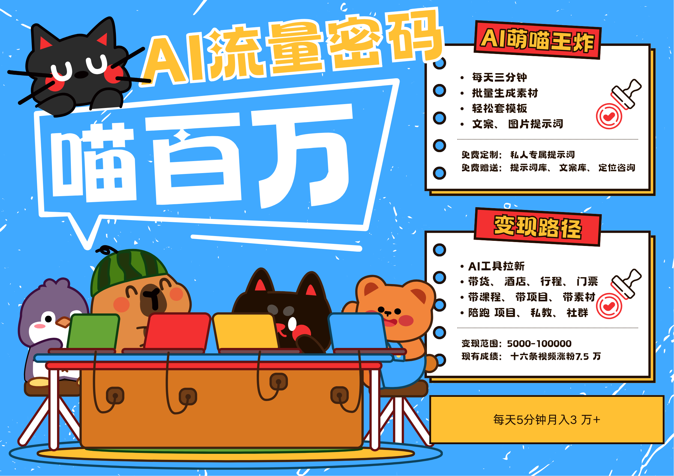 AI+宠物+旅行2025最火流量密码 轻松用AI宠物做文旅账号 可带货，带酒店，可以带行程，旅行社 小白三分钟学会 N种变现渠道 月入五位数  管道收益-副业之家