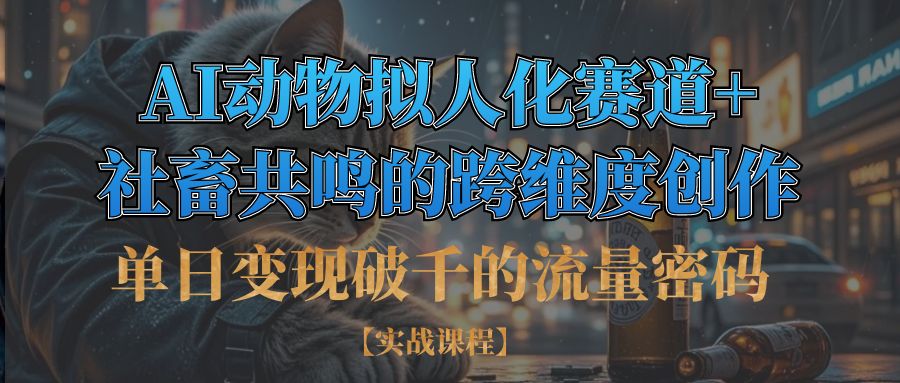 单日变现破千的流量密码,AI动物拟人化赛道+社畜共鸣的跨维度创作-副业之家